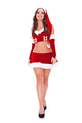 Image showing santa woman walking forward