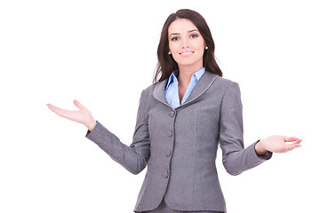 Image showing business woman welcoming