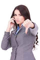 Image showing business woman with thumb down 