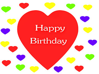 Image showing Happy Birthday Heart render (isolated on white) 