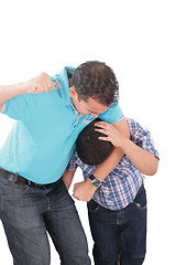 Image showing Young kid about to be thumped by father 