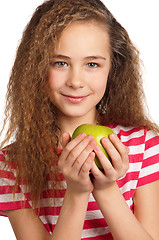 Image showing Girl with apple