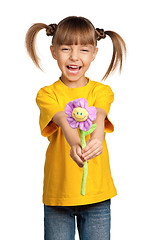 Image showing Girl with flower