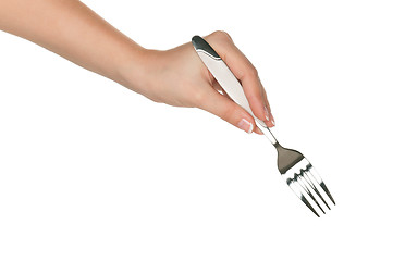 Image showing Hand with fork