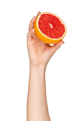 Image showing Hand with grapefruit