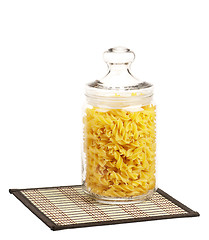 Image showing Pasta in glass pot