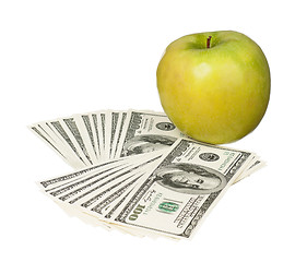 Image showing Dollars and apple