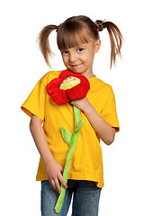 Image showing Girl with flower