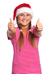 Image showing Girl in Santa hat