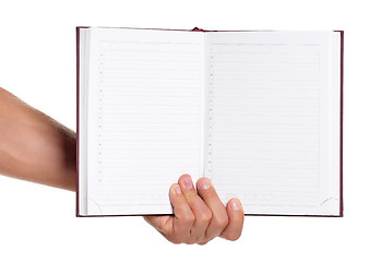 Image showing Man hand with notebook