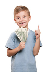 Image showing Boy with dollars