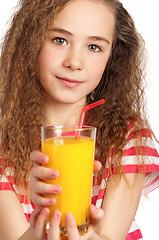 Image showing Girl with orange juice