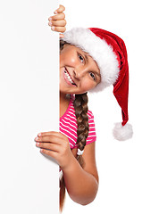 Image showing Girl in Santa hat