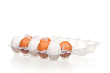 Image showing Eggs in box