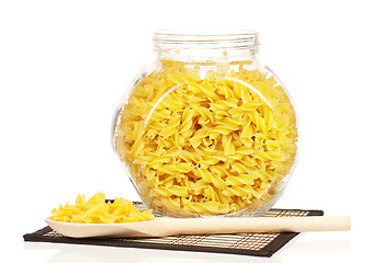 Image showing Pasta in glass pot