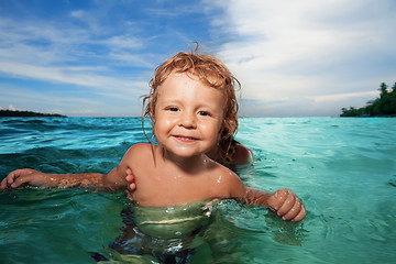 Image showing Swimming is fun