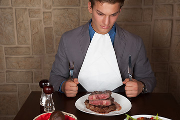 Image showing eat a beef steak