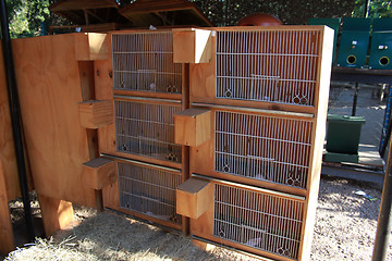 Image showing Stacked Bird Cages