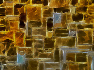 Image showing 3D Golden Brown Stone Wall Background