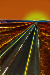 Image showing Abstract Open Freeway Sunrise Illustration