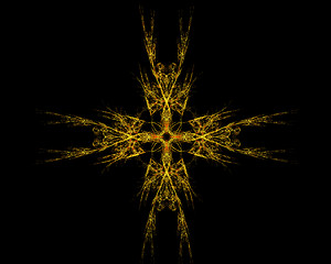 Image showing Abstract Fractal Art Golden Star Object