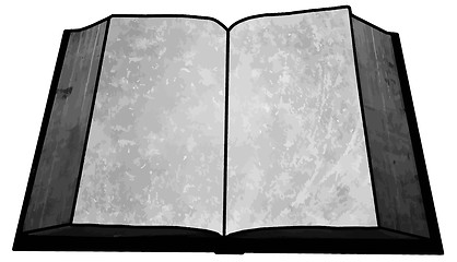 Image showing Black and White Empty Blank Book Image
