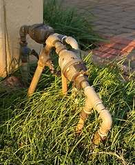 Image showing Municipal Water Meter on Sidewalk 