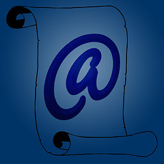 Image showing Modern Email Symbol on Old Paper Scroll 