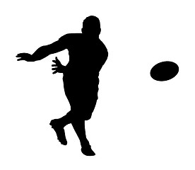 Image showing Sport Silhouette - Rugby Football Fast Backline Pass