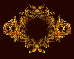 Image showing Abstract Rich Royal Golden Curly Frame