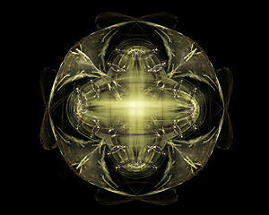 Image showing Abstract Fractal Art Green Physics Warp Object