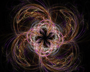 Image showing Abstract Fractal Art Twirl Flower Object