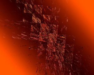 Image showing Abstract Fractal Art Red Squire Scattering Object