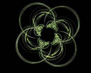 Image showing Abstract Fractal Art Green Flower Object