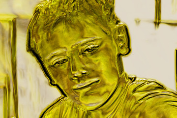 Image showing Golden Embossed Young Boy