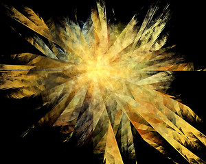 Image showing Abstract Golden Shatter Explosion Effect Background