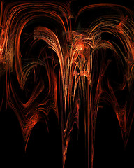 Image showing Abstract Fractal Art Fire Fountain Object