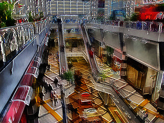 Image showing 3D Modern Shopping Mall Painting