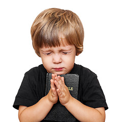 Image showing Little boy praying