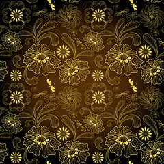 Image showing Seamless dark vintage pattern