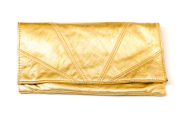 Image showing Luxury gold leather clutch bag