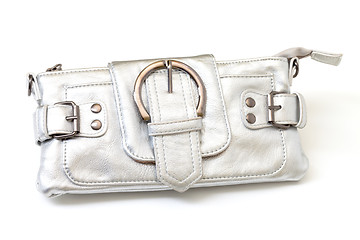 Image showing Modern silver clutch purse