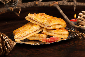 Image showing Puff pastry with pumpkin filling