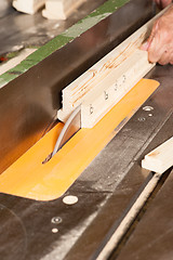 Image showing Carpenter hands at work