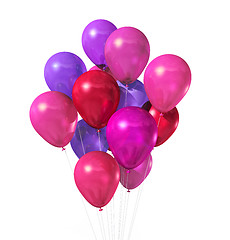 Image showing pink balloons group isolated on white