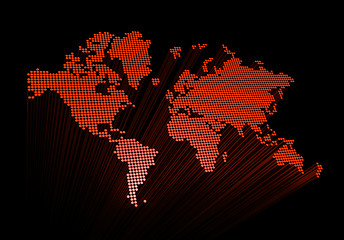 Image showing three dimensional red world map