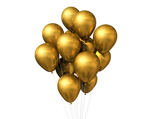 Image showing gold balloons isolated on white