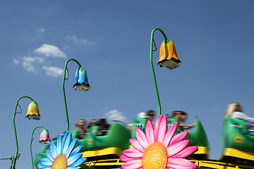 Image showing rollercoaster for childrens in an amusement park
