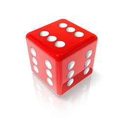 Image showing Six red dice