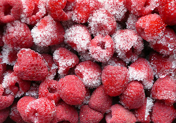 Image showing frozen raspberries
